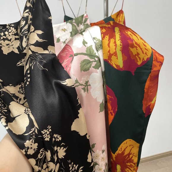 Reformation Frankie Silk Dress | Autumn Leaves  🕸Silk🕸 🎉🎀 NEW - Picture 8 of 14